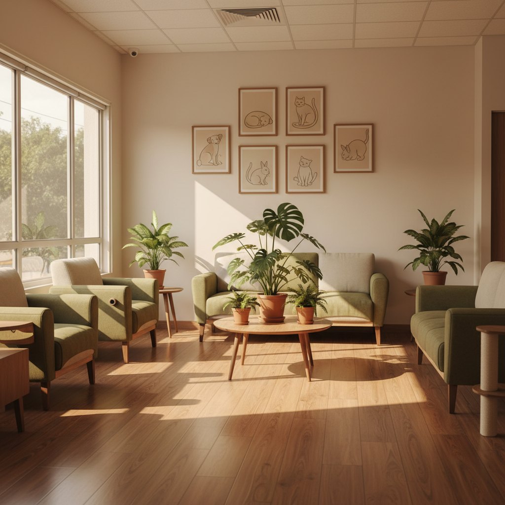 The welcoming reception and waiting area