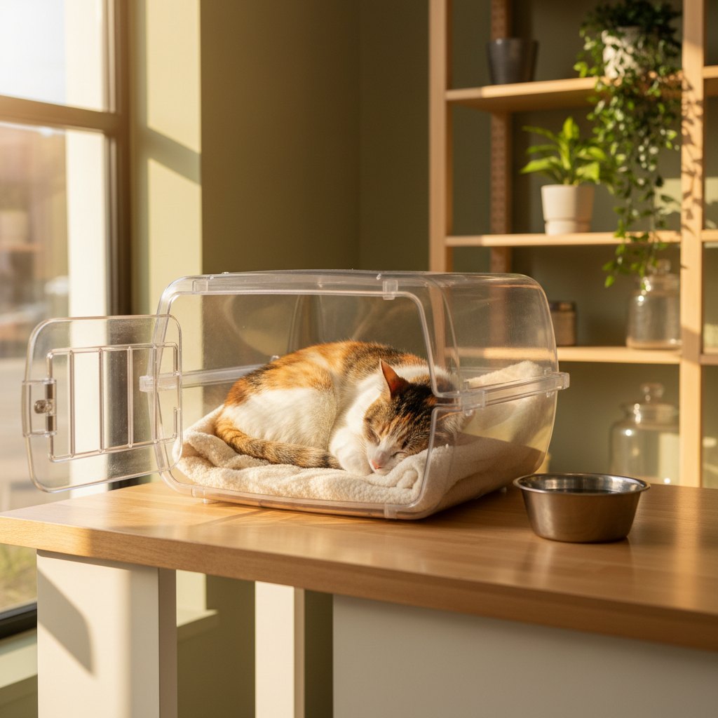 A pet resting in the recovery area