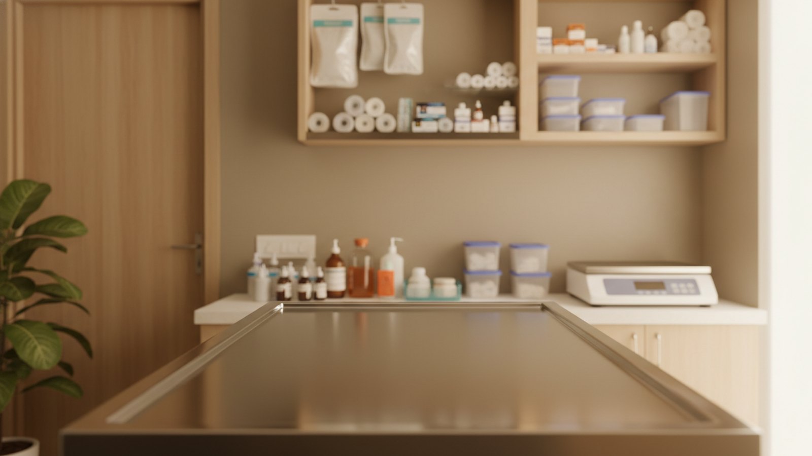 A detail view of the treatment room