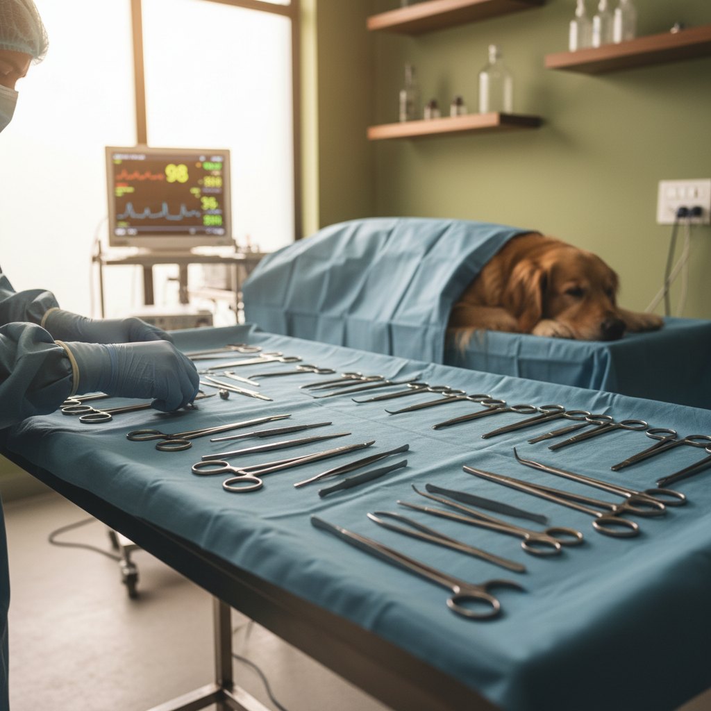 Sterile surgical preparation with monitored vital signs